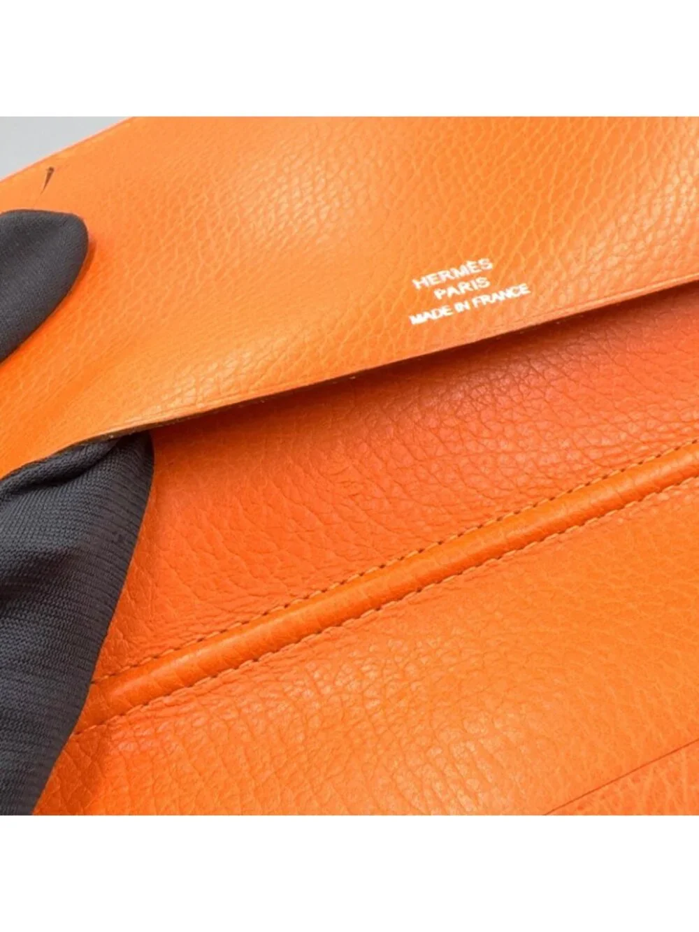 Hermes Adage Agenda Cover Globe Trotter Leather Orange Red Silver